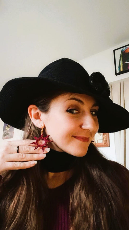 Boucles d'Oreilles Sol - Micro Macramé - Talisman Solaire