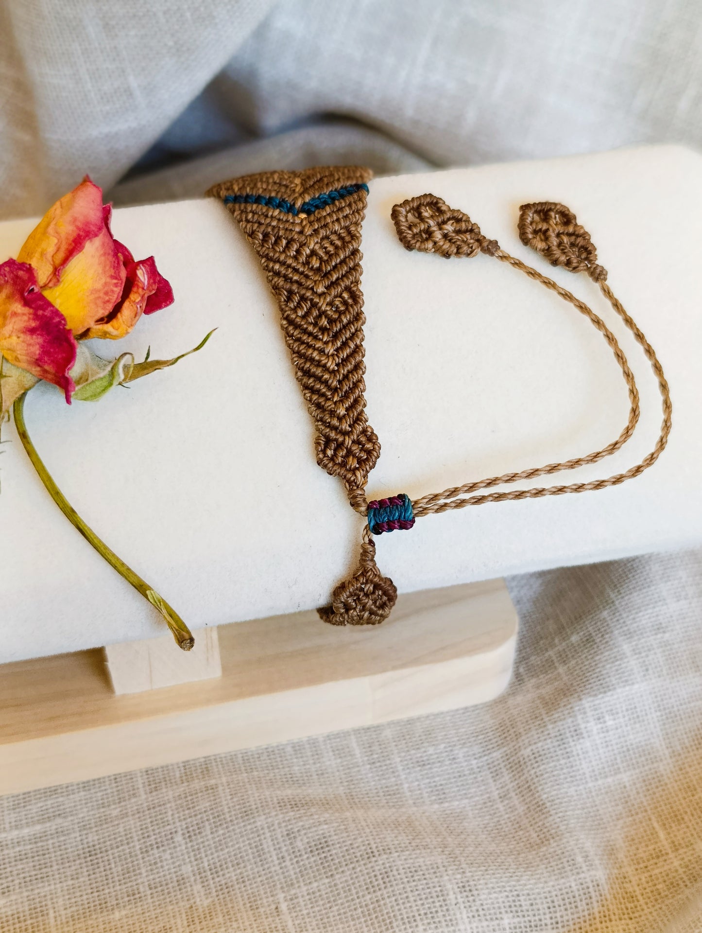 Bracelet Manchette Vision - Lithothérapie & Micro Macramé