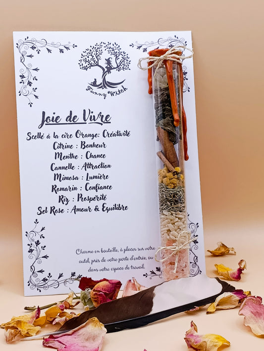 Charme en Bouteille - Joie de Vivre - Porte bonheur Magie Blanche