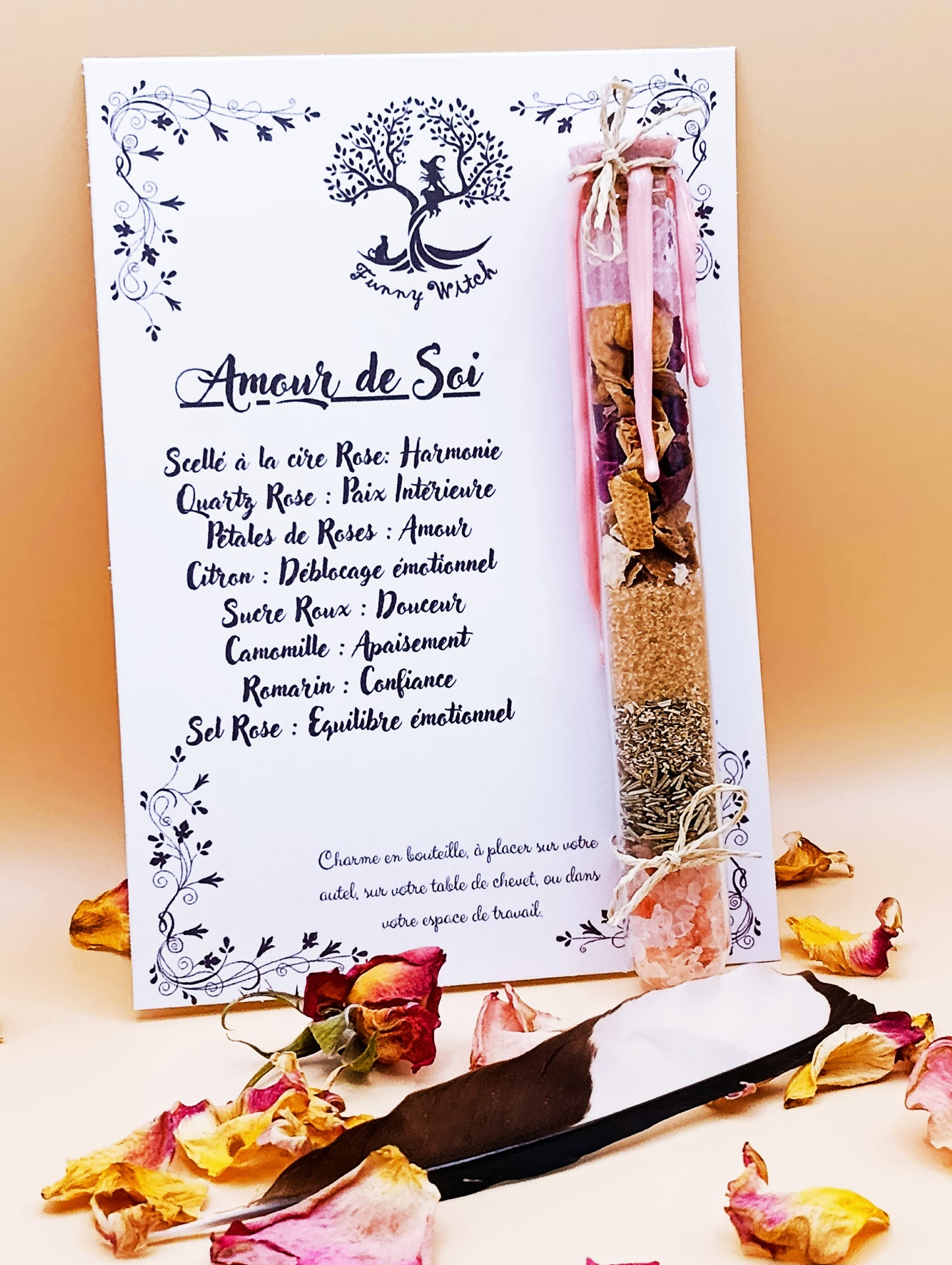 Charme en Bouteille - Amour de Soi - Porte bonheur Magie Blanche