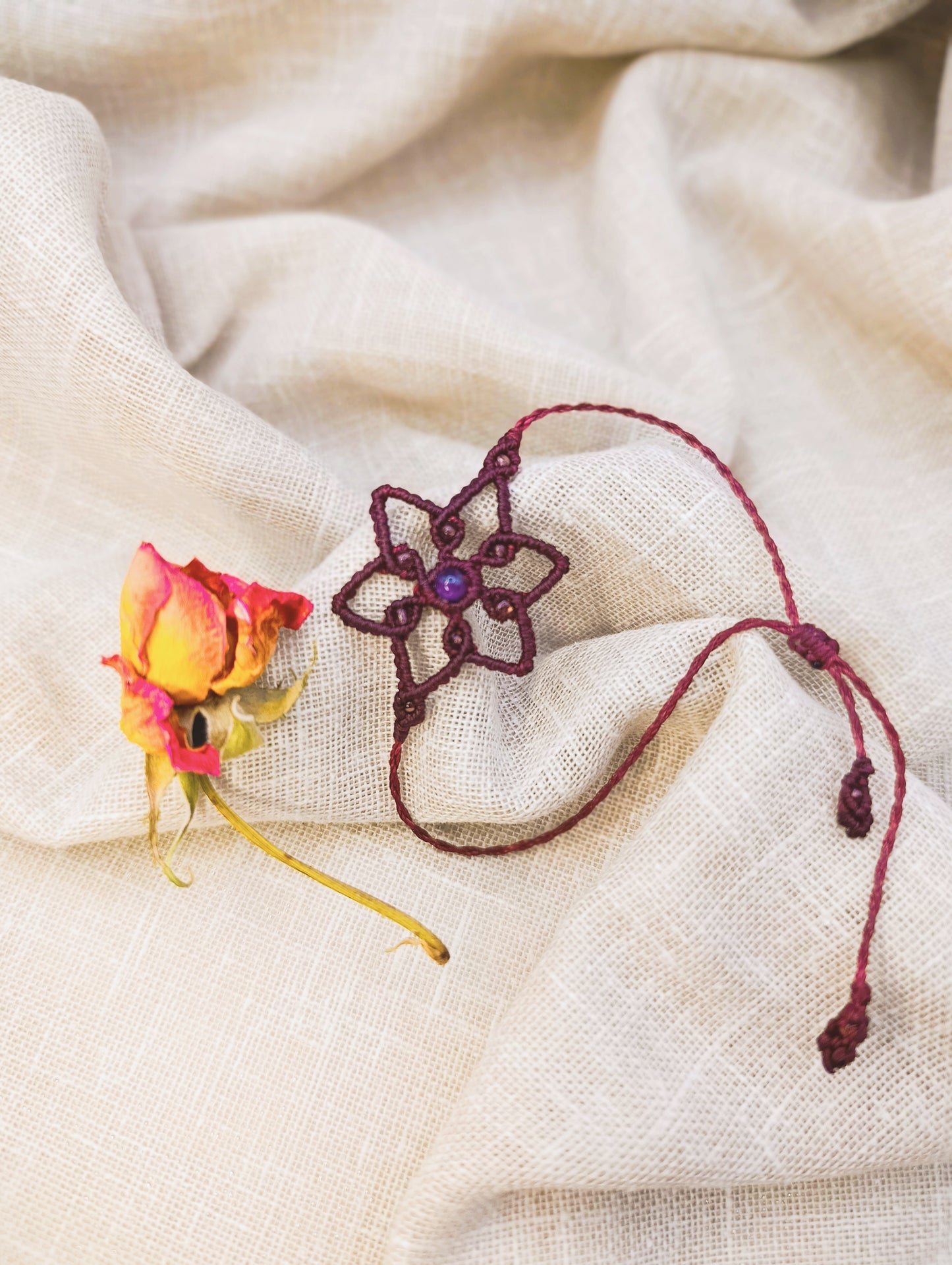 Bracelet Mandala - Lithothérapie & Micro Macramé