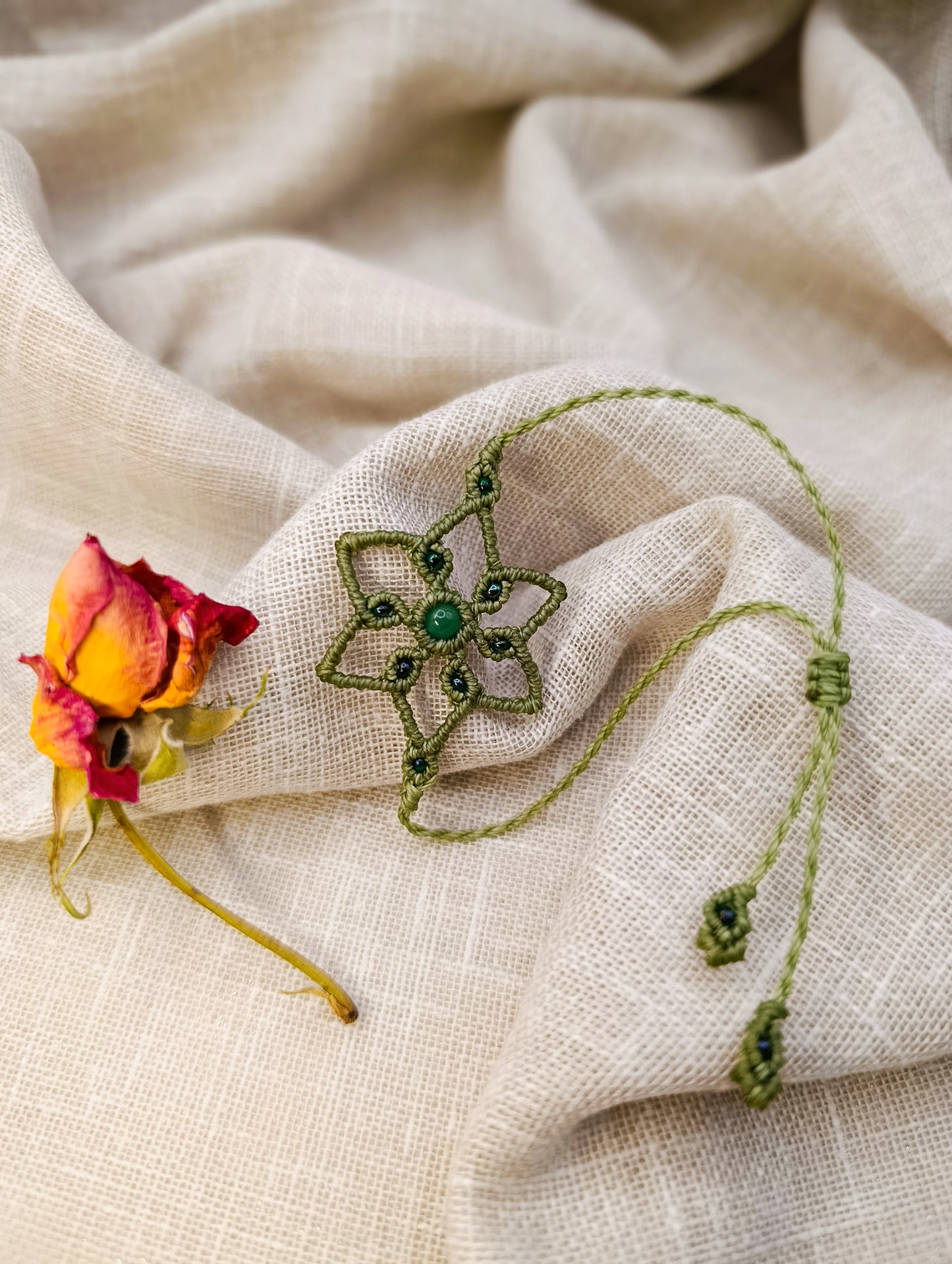 Bracelet Mandala - Lithothérapie & Micro Macramé