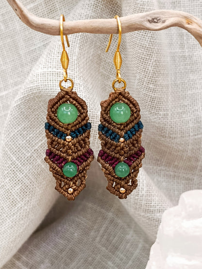 Boucles d'oreilles Vision - Lithothérapie & Micro Macramé