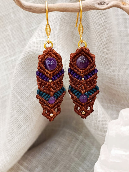Boucles d'oreilles Vision - Lithothérapie & Micro Macramé