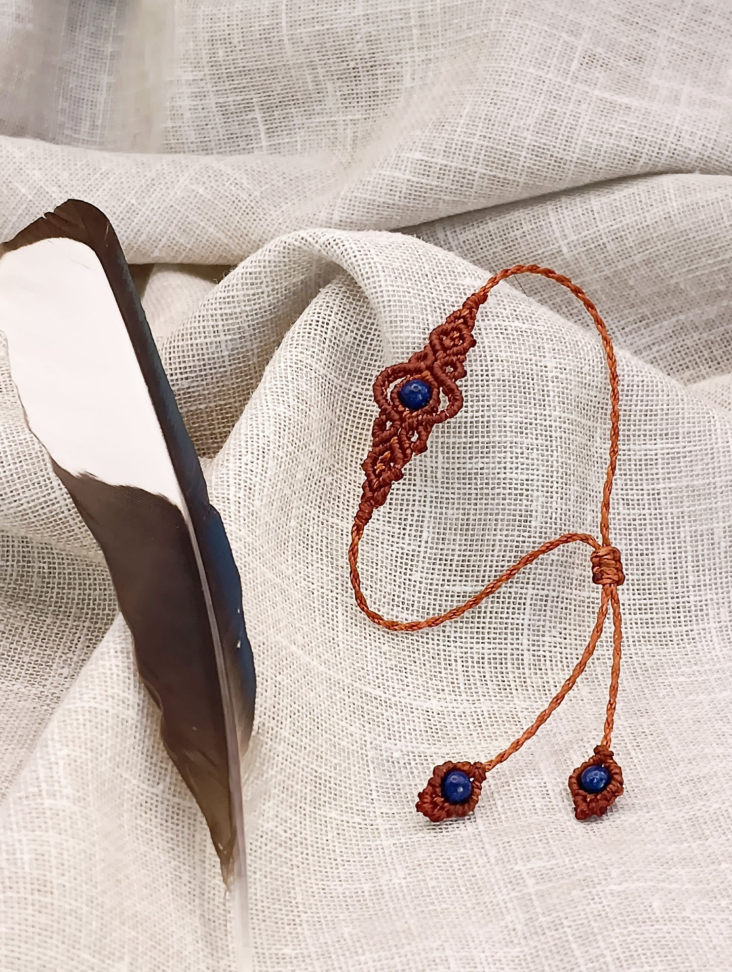 Bracelet Troisième Œil - Lithothérapie & Micro Macramé