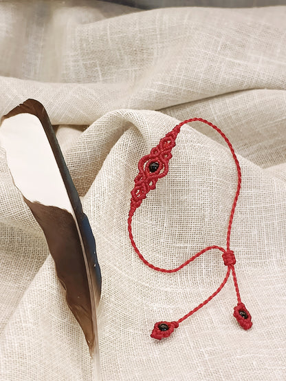 Bracelet Troisième Œil - Lithothérapie & Micro Macramé