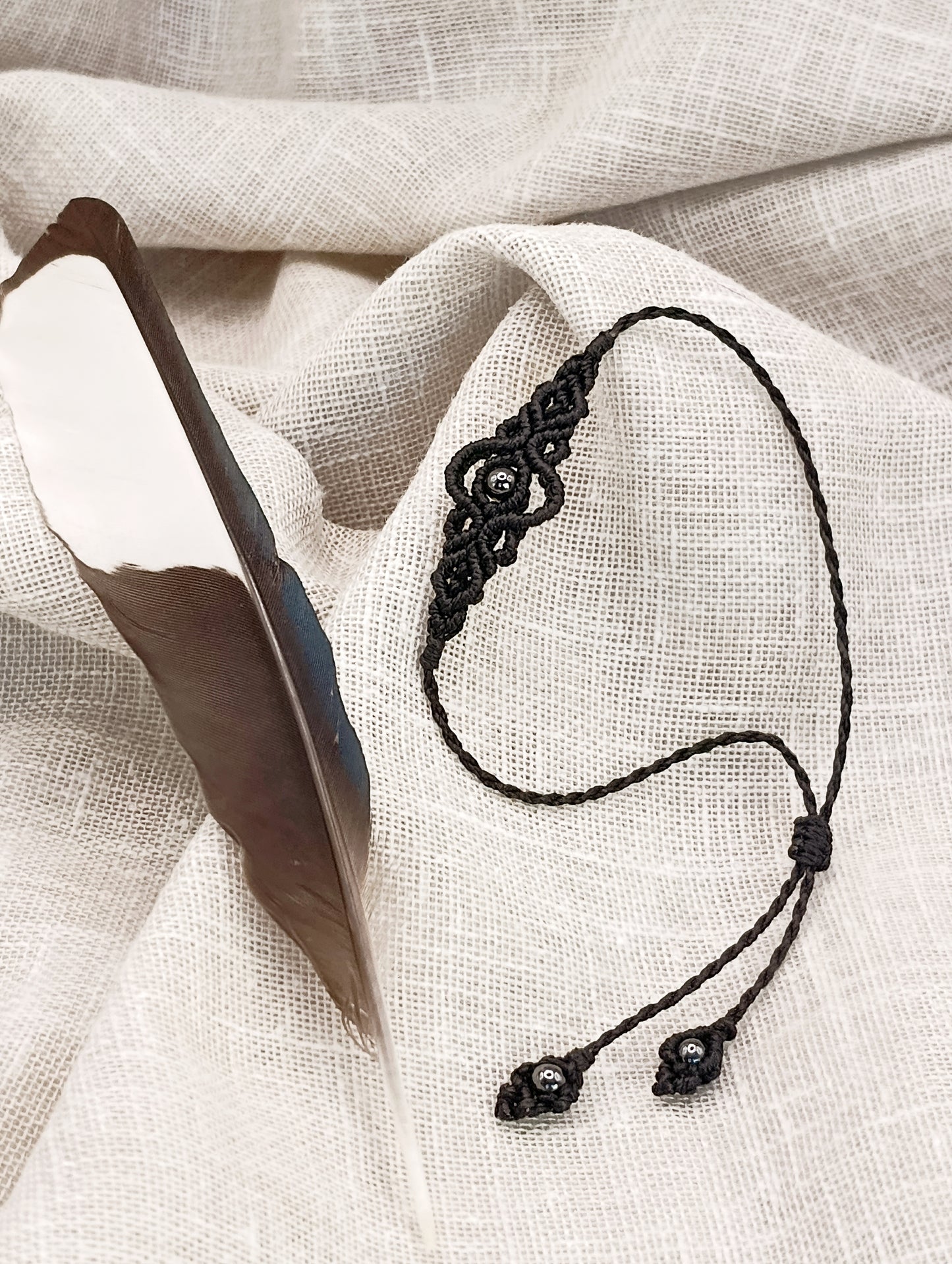 Bracelet Troisième Œil - Lithothérapie & Micro Macramé