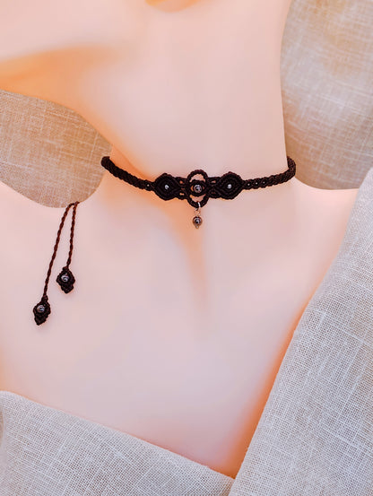 Collier Troisième Œil - Ras de Cou / Diadème - Lithothérapie - Micro Macramé