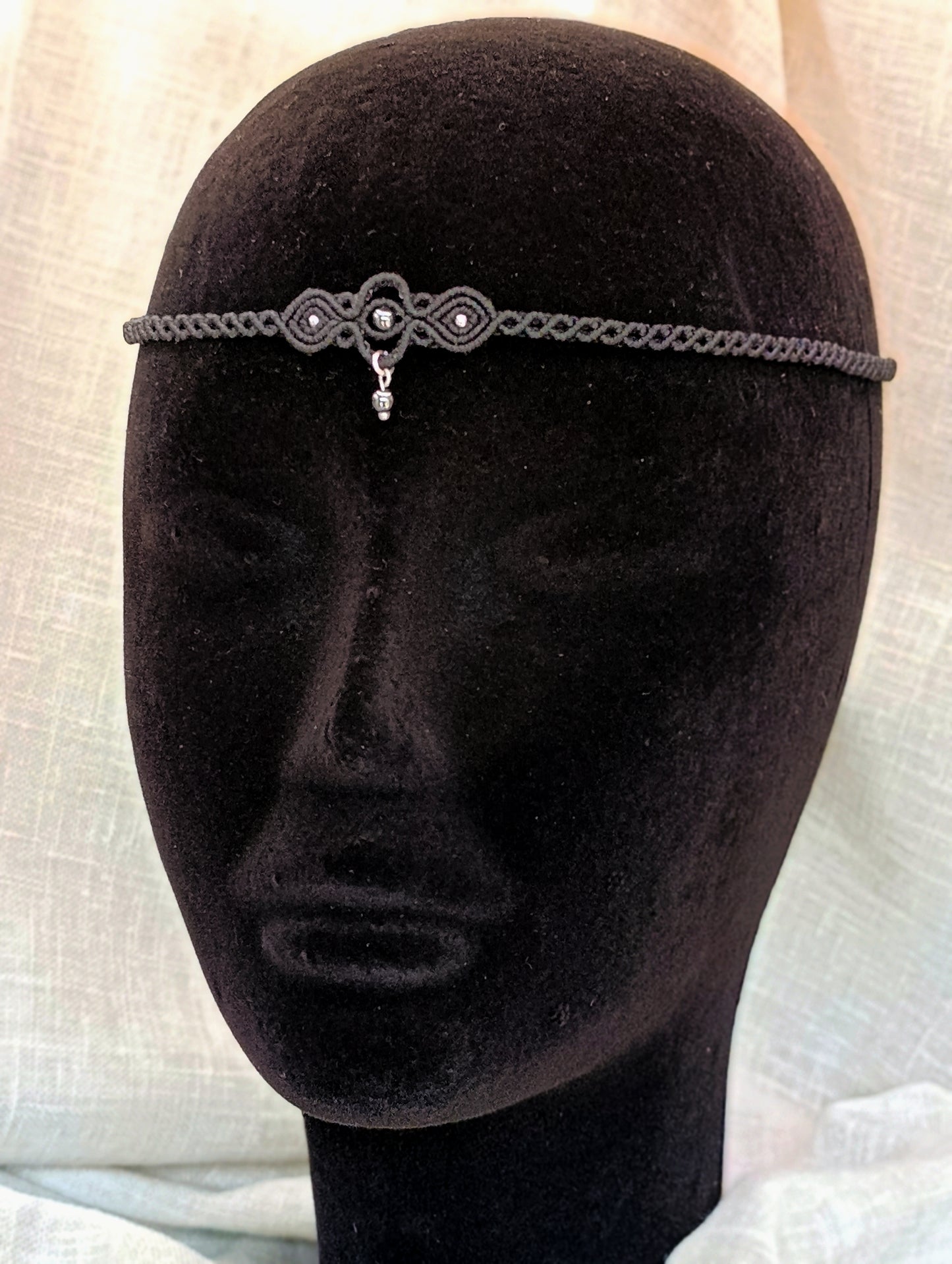 Collier Troisième Œil - Ras de Cou / Diadème - Lithothérapie - Micro Macramé