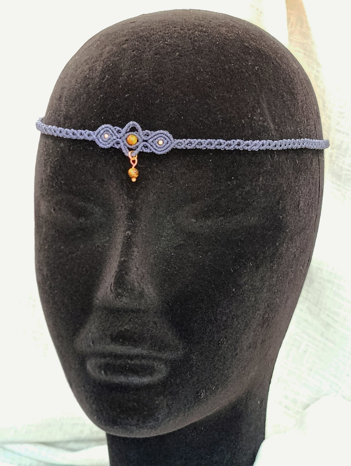 Collier Troisième Œil - Ras de Cou / Diadème - Lithothérapie - Micro Macramé